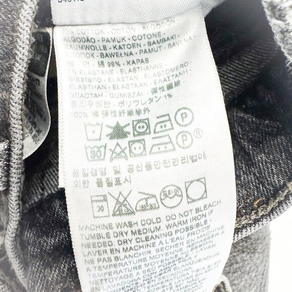 Levi's 501 S Skinny Gray Charcoal Wash Button Fly Skinny Denim Jean Size 24 x 28 - Picture 7 of 9